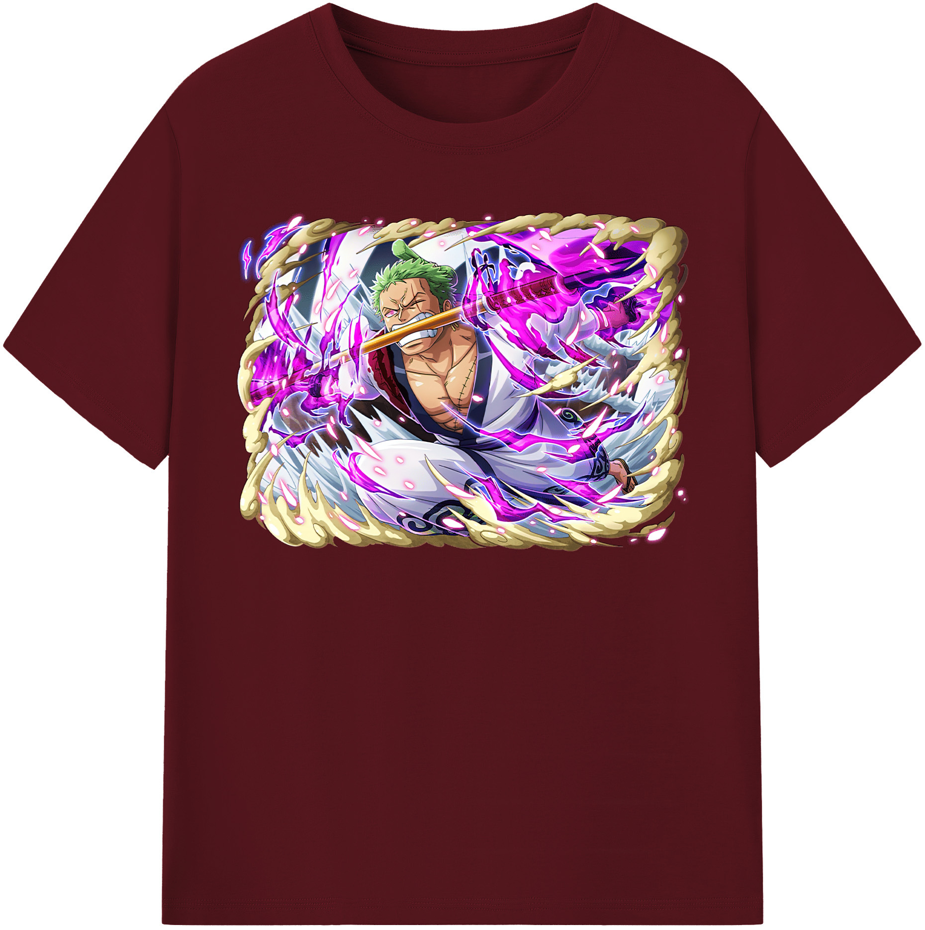 ワンピース ロロノア・ゾロ ONE PIECE Roronoa Zoro 綿100％半袖Tシャツ（フロントプリント）